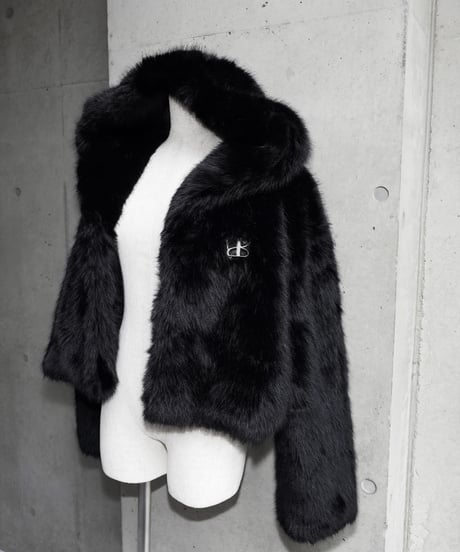 luxury hooded fur coat