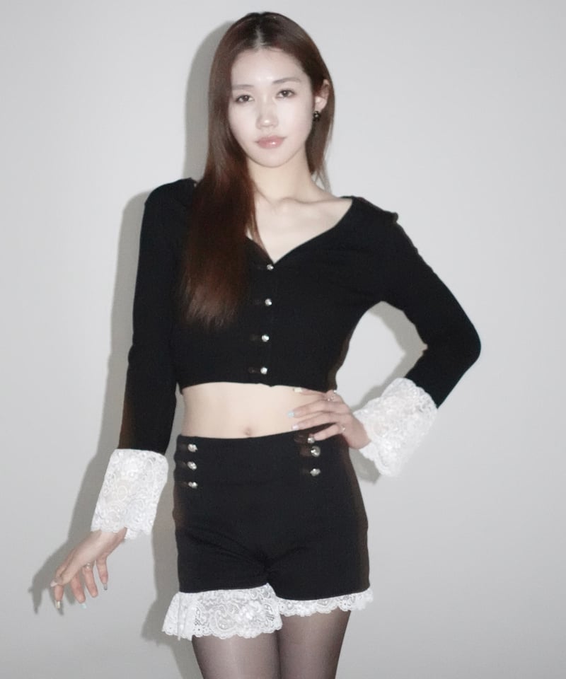 lace cropped cardigan | KISS THE CLUB