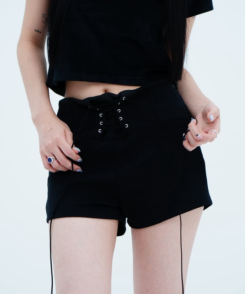 パンツ kiss the club corset strap shorts corset strap shorts | KISS THE CLUB
