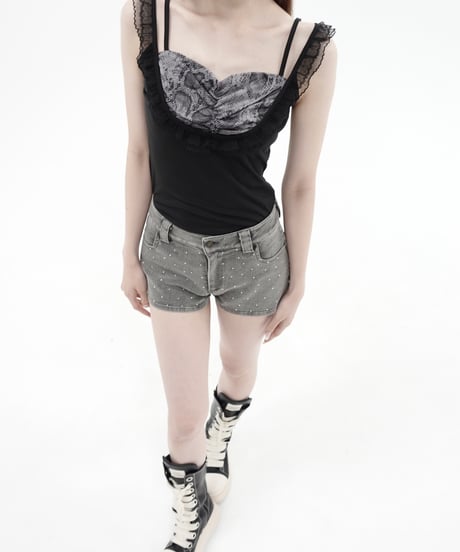 bijou denim short pants