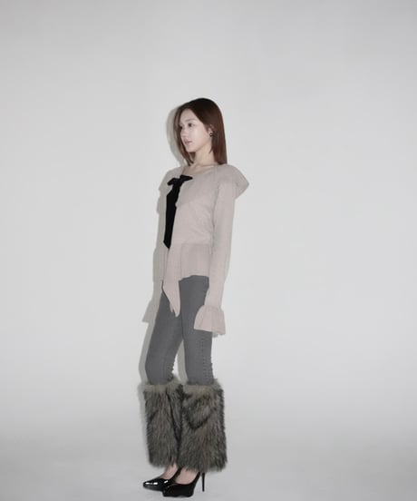 stretch flare fur pants