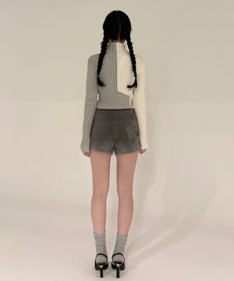 【再入荷】bi-color knit tops