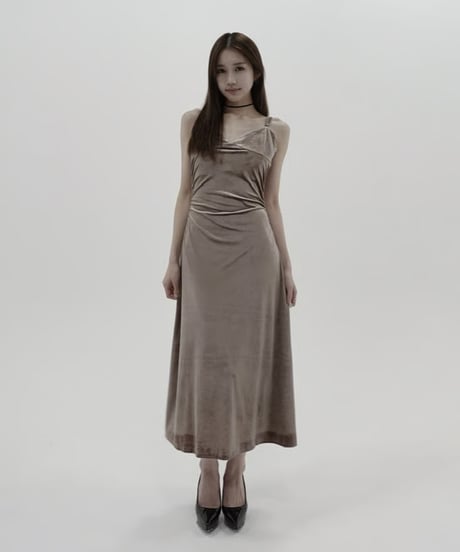 velours waistline dress