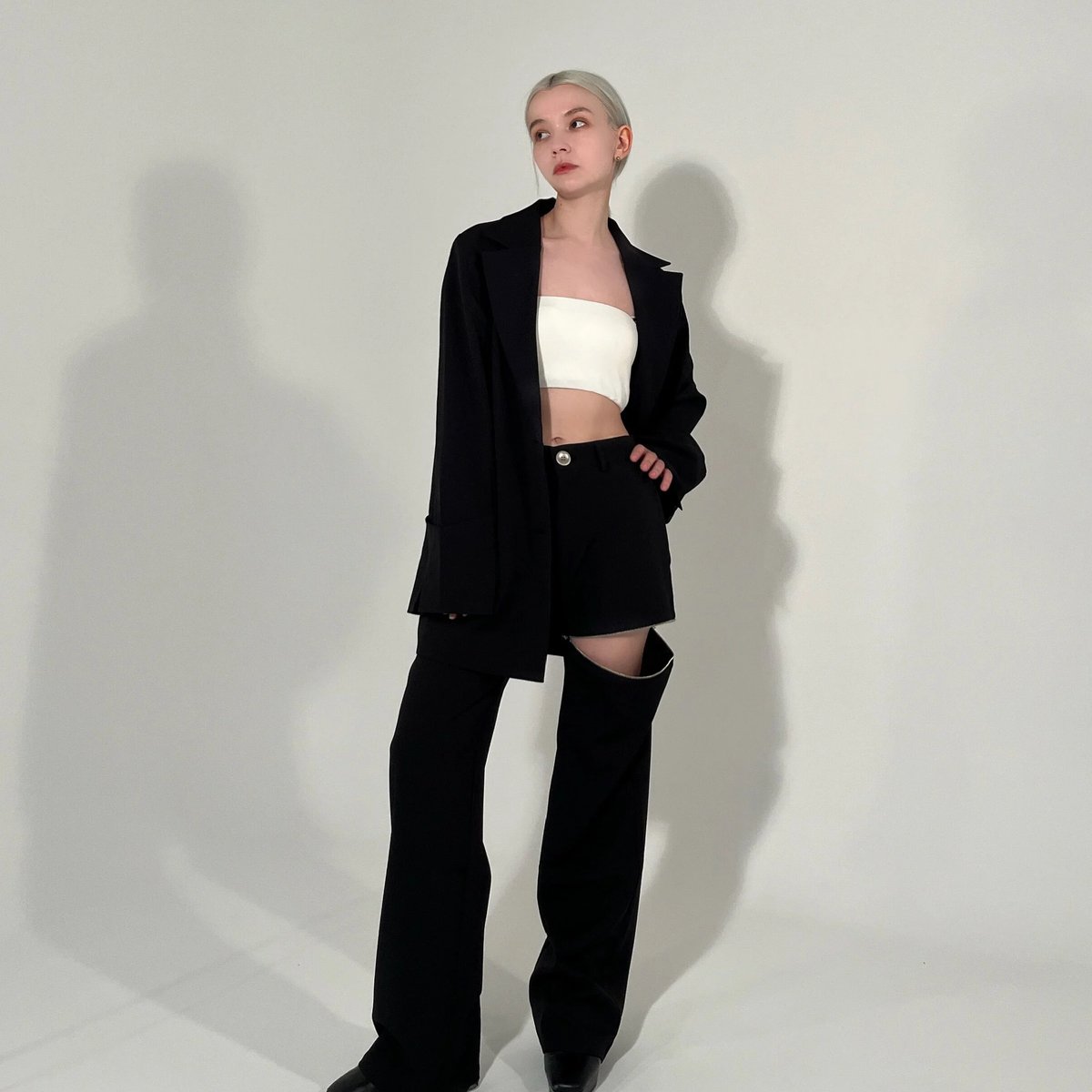 トップス kisstheclub noir lace offshoulder jacket chain jacket | KISS THE CLUB