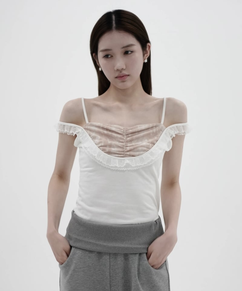 anuke◇ Mesh Frill Camisole ànuke - メッシュフリルキャミソール