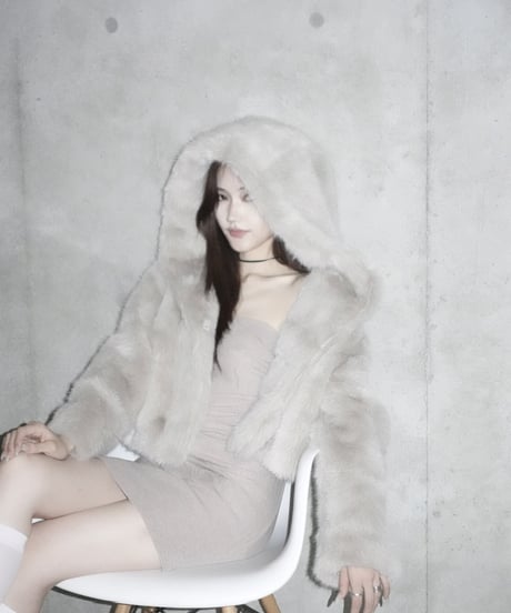 luxury hooded fur coat