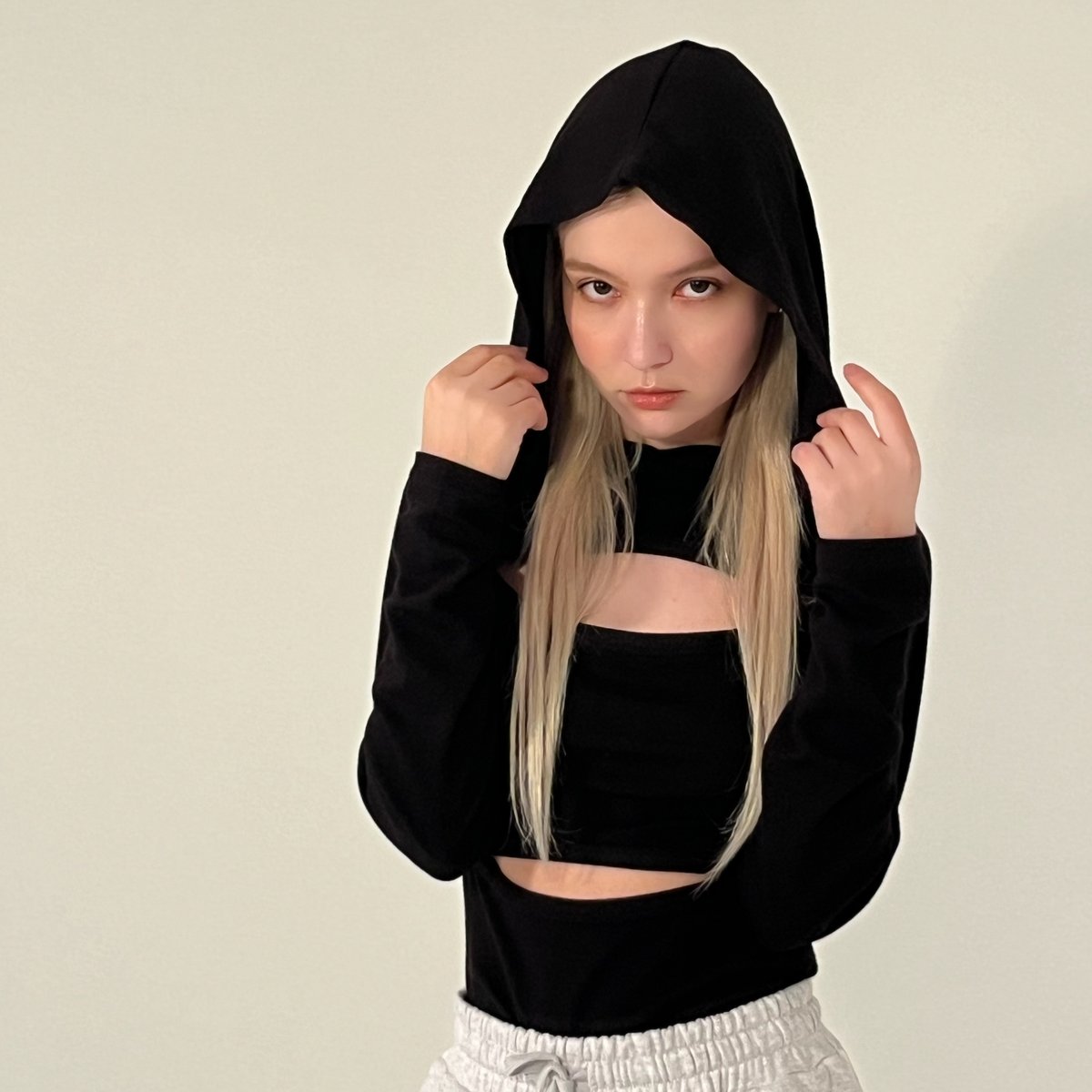 トップス kisstheclub body line hoodie black body line hoodie | KISS THE CLUB