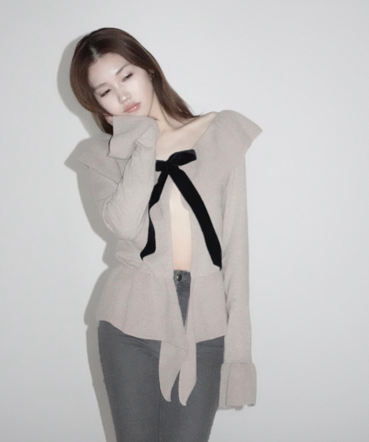 トップス kisstheclub doll ribbon cardigan beige doll ribbon cardigan | KISS THE CLUB