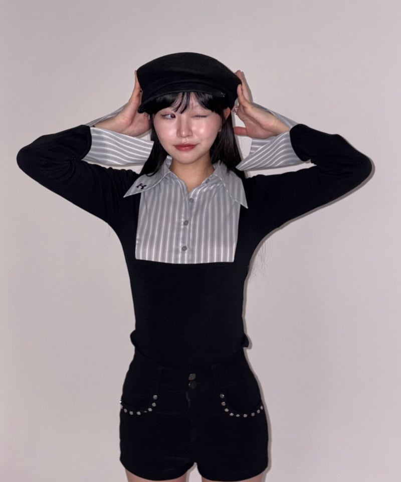 kiss the club♡lady slim shirt tops♡ lady slim shirt tops | KISS THE CLUB