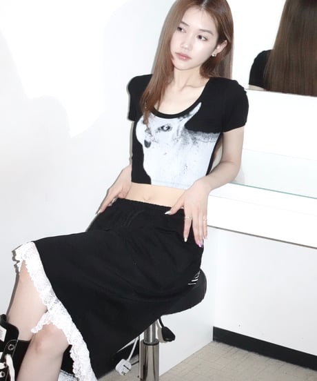 kitty crop tee