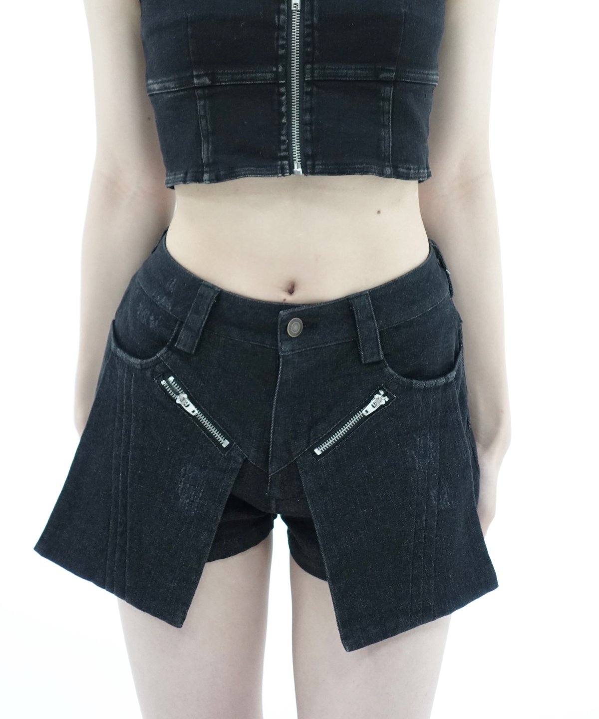zip pocket denim pants | KISS THE CLUB