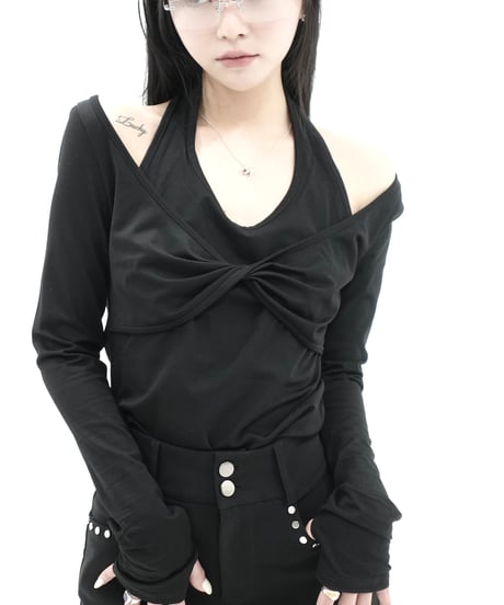 トップス KISS THE CLUB lady camisole black lady slim shirt tops | KISS THE CLUB