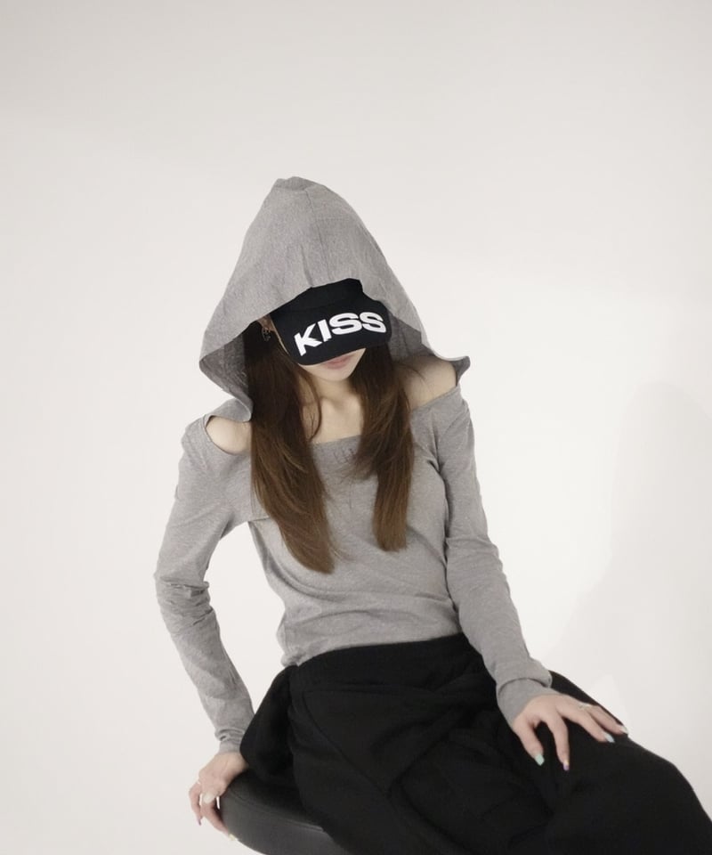 shoulder off hoodie | KISS THE CLUB