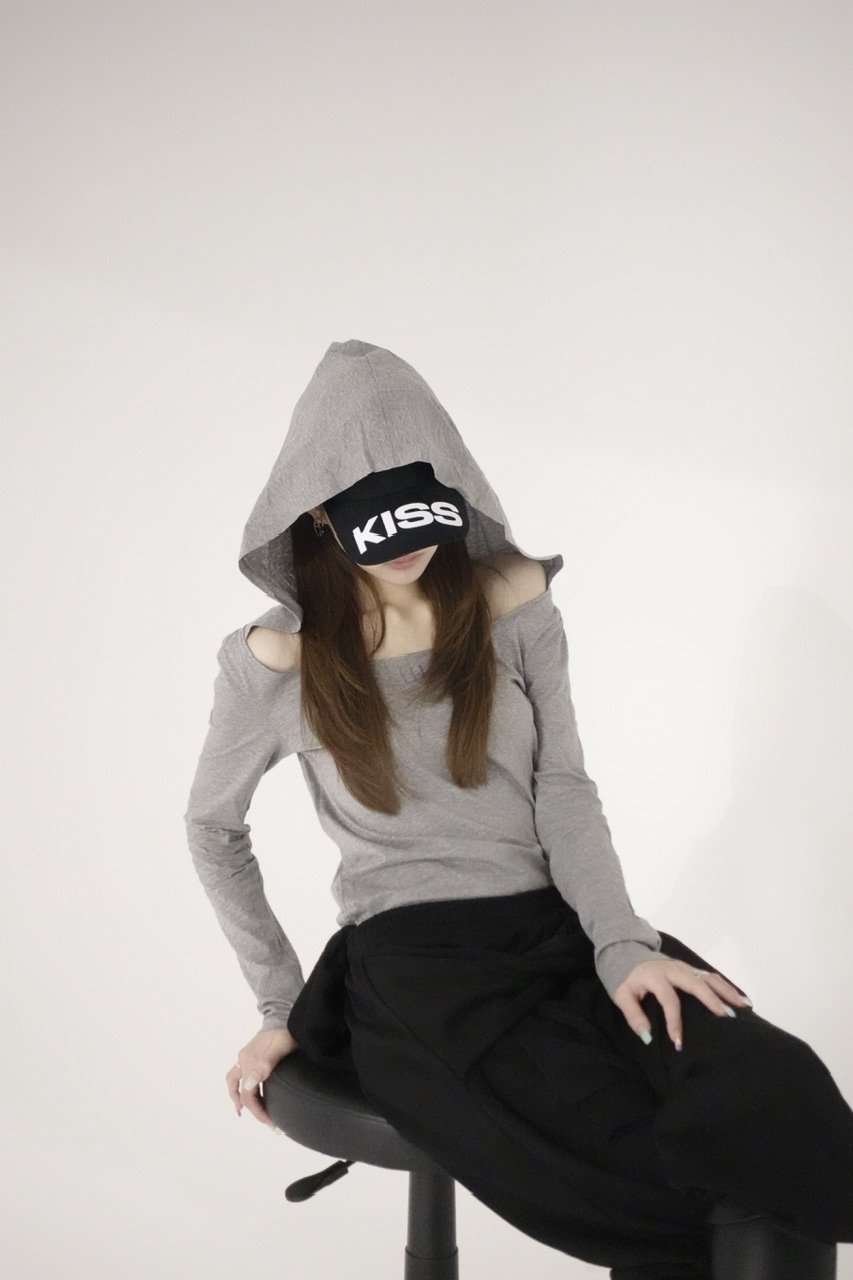 shoulder off hoodie | KISS THE CLUB