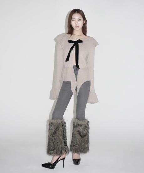 stretch flare fur pants