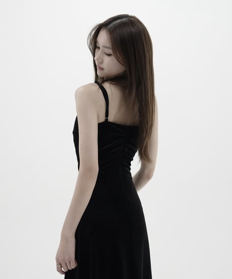 velours waistline dress
