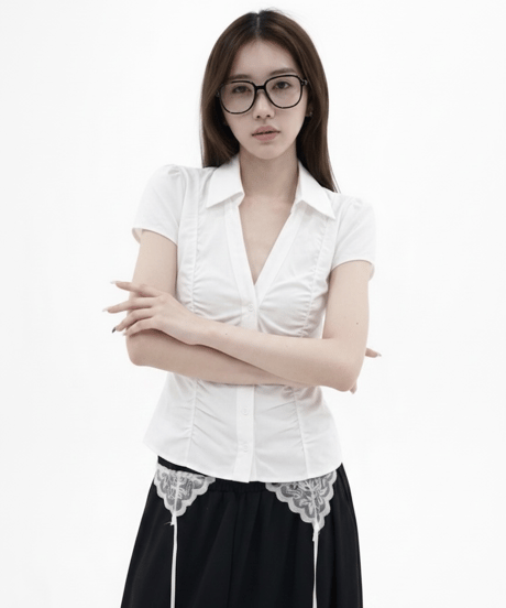 v neck lady shirt