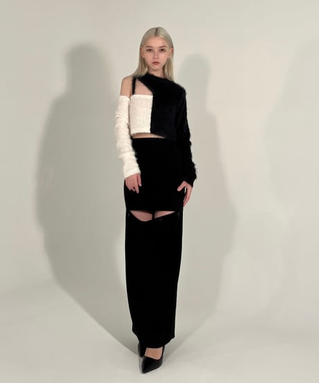 bi-color shaggy knit