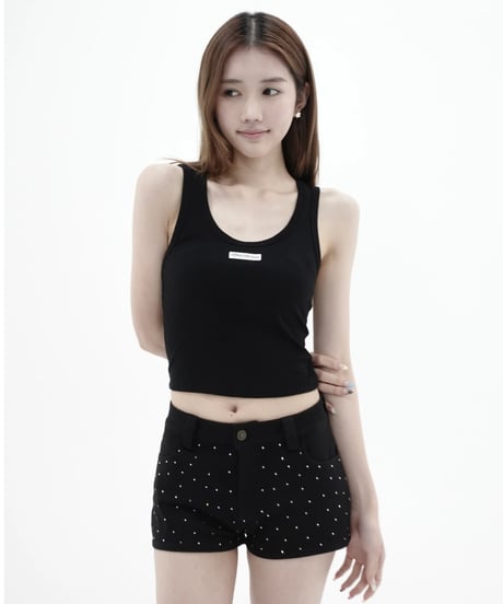 logo rib tank top