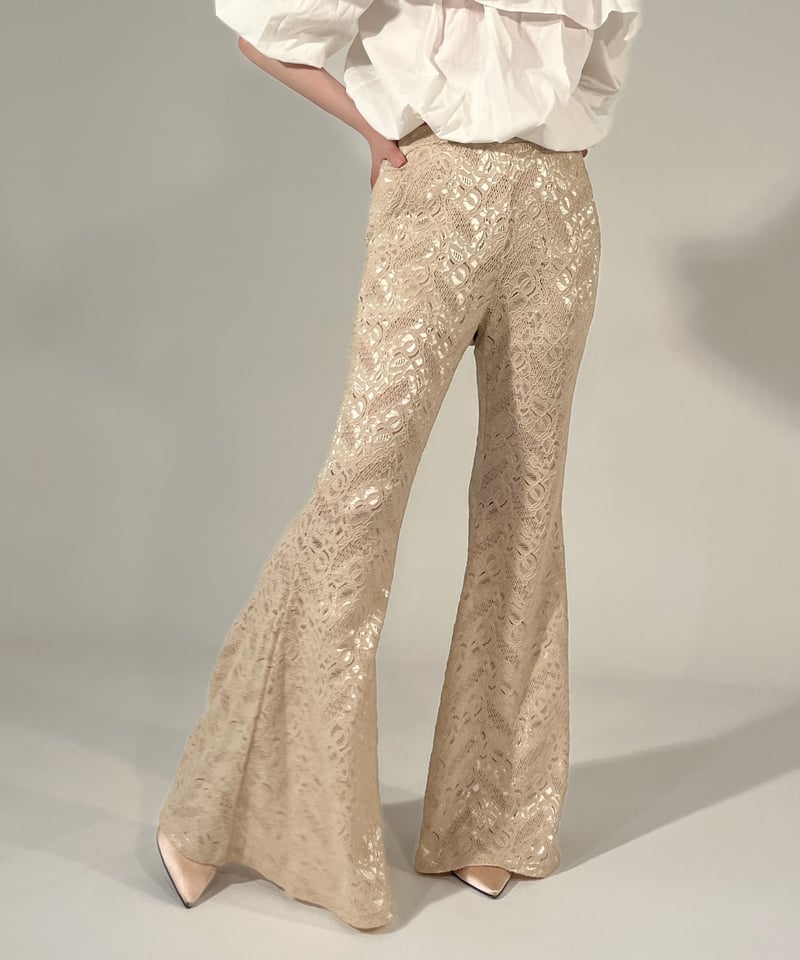 完売品【kiss the club】flare lace pants/black flare lace pants | KISS THE CLUB