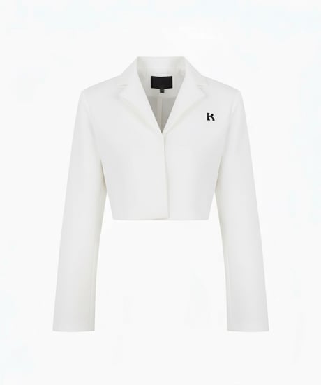 slit collar cropped shirt