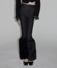 stretch flare fur pants