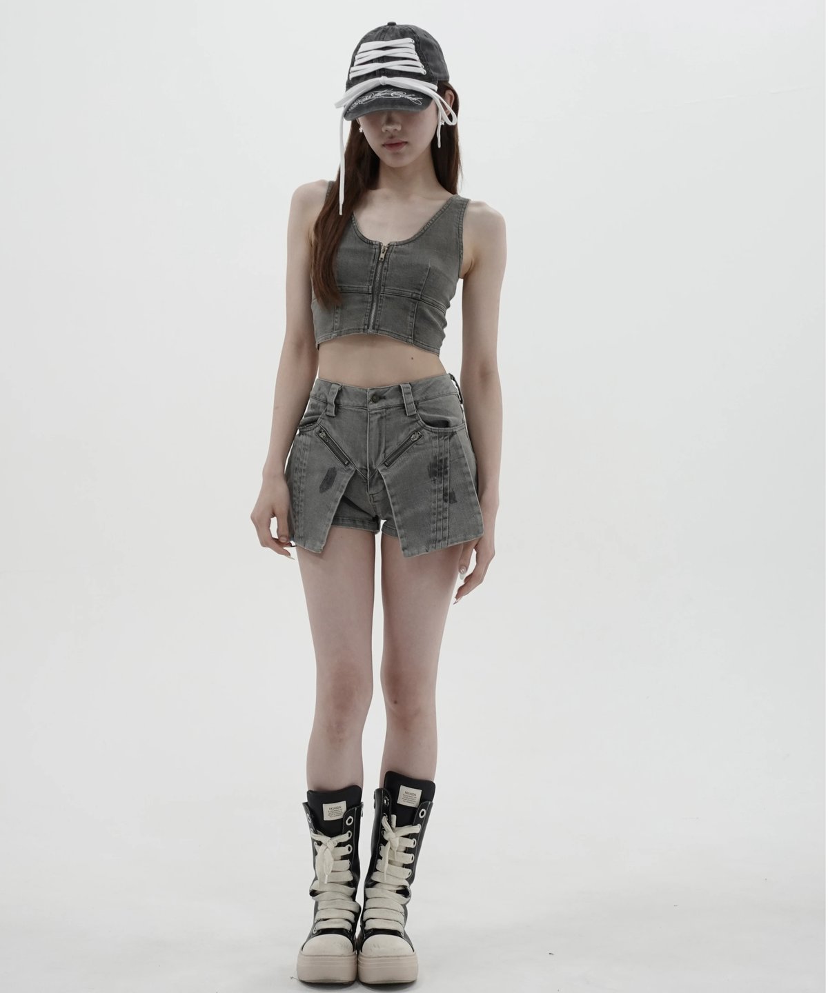 zip pocket denim pants | KISS THE CLUB