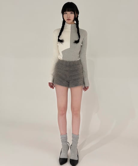 【再入荷】bi-color knit tops