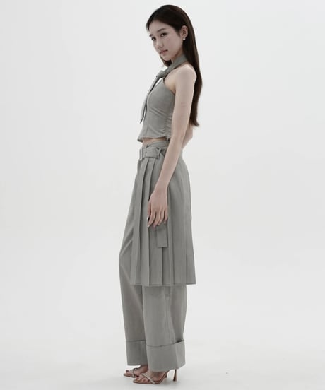 2way pleats slacks pants