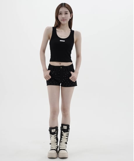 logo rib tank top