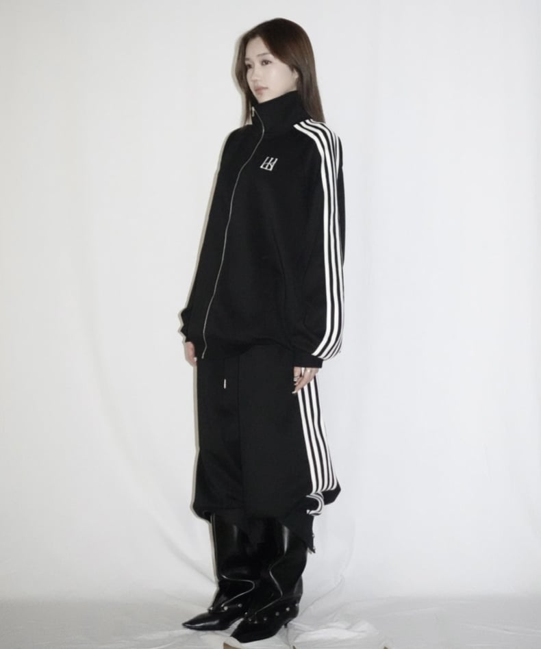 トップス KISS THE CLUB line unisex jersey jacket line unisex jersey jacket (black) | KISS THE CLUB