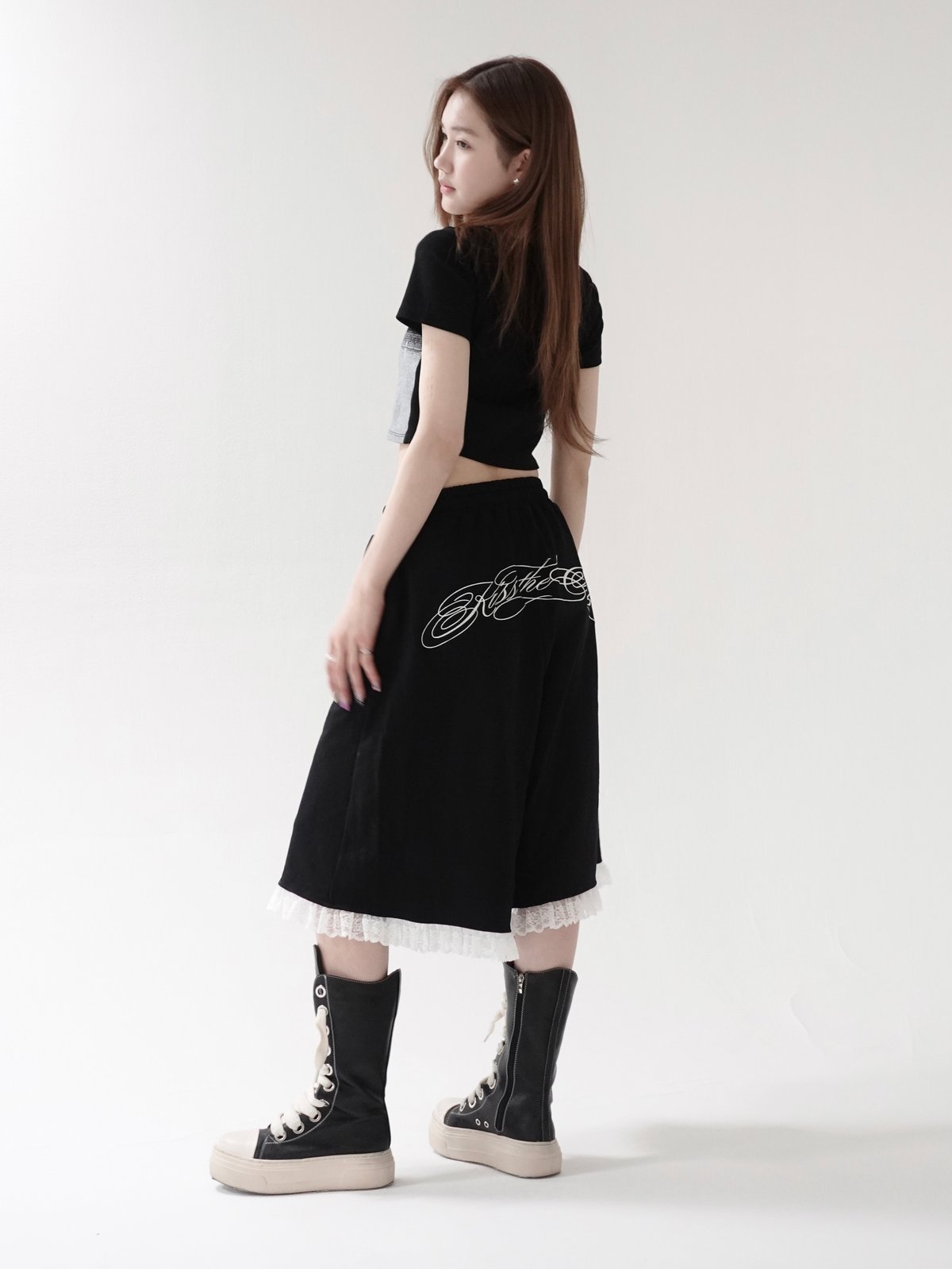 lace half pants | KISS THE CLUB