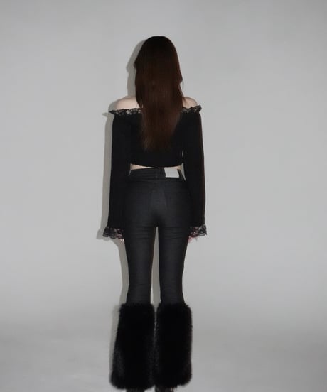 stretch flare fur pants