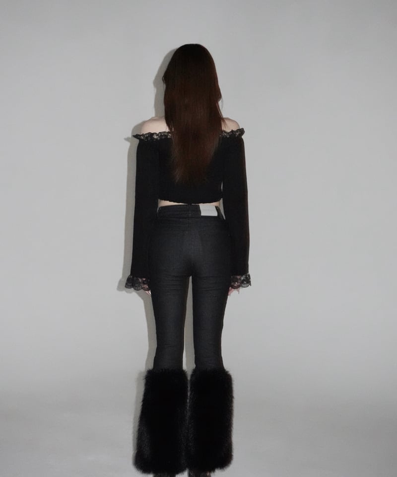 stretch flare fur pants | KISS THE CLUB