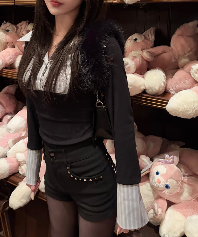 パンツ kiss the club studded short pants kiss the club studded short pants