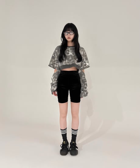 【再入荷】velours biker pants