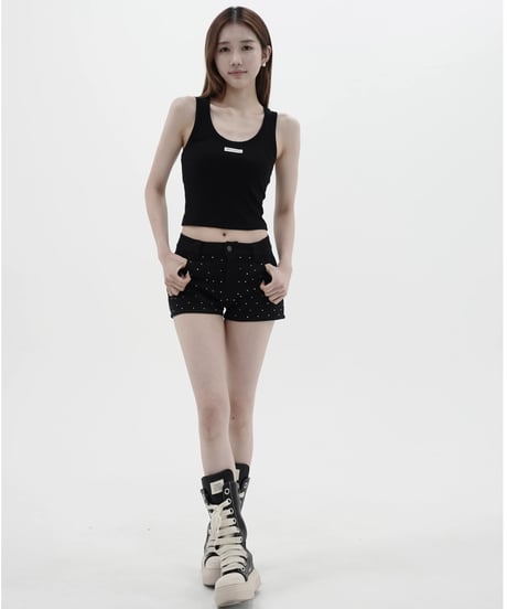 logo rib tank top