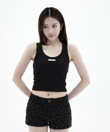 logo rib tank top