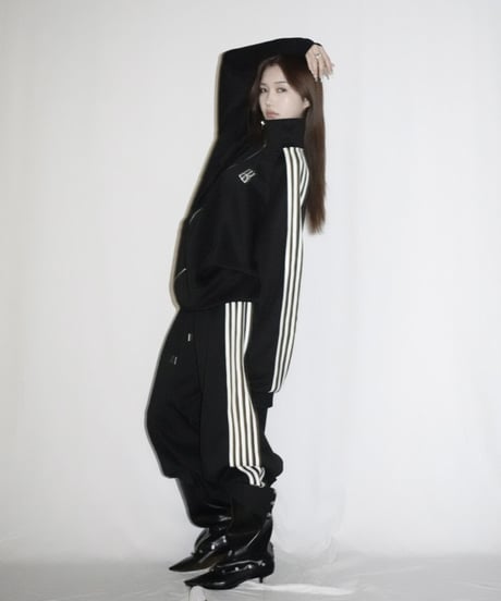 line unisex jersey pants (black)