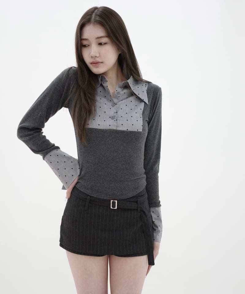 layerd stripe skort | KISS THE CLUB
