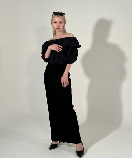 off shoulder puff blouse