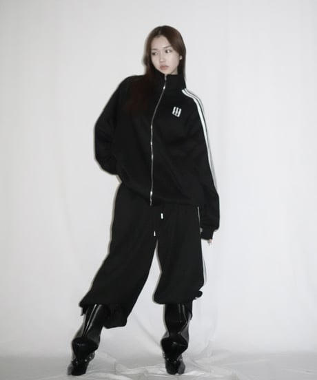 line unisex jersey pants (black)