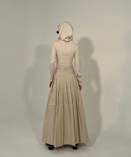 long pleats skirt