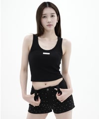 logo rib tank top