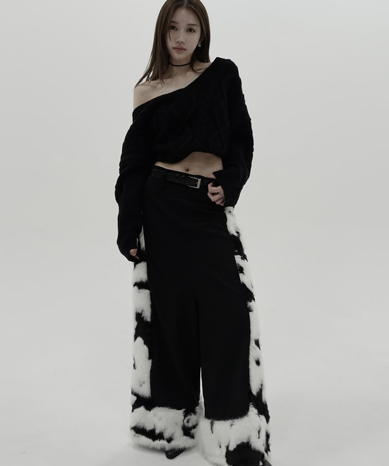 fur loose pants | KISS THE CLUB