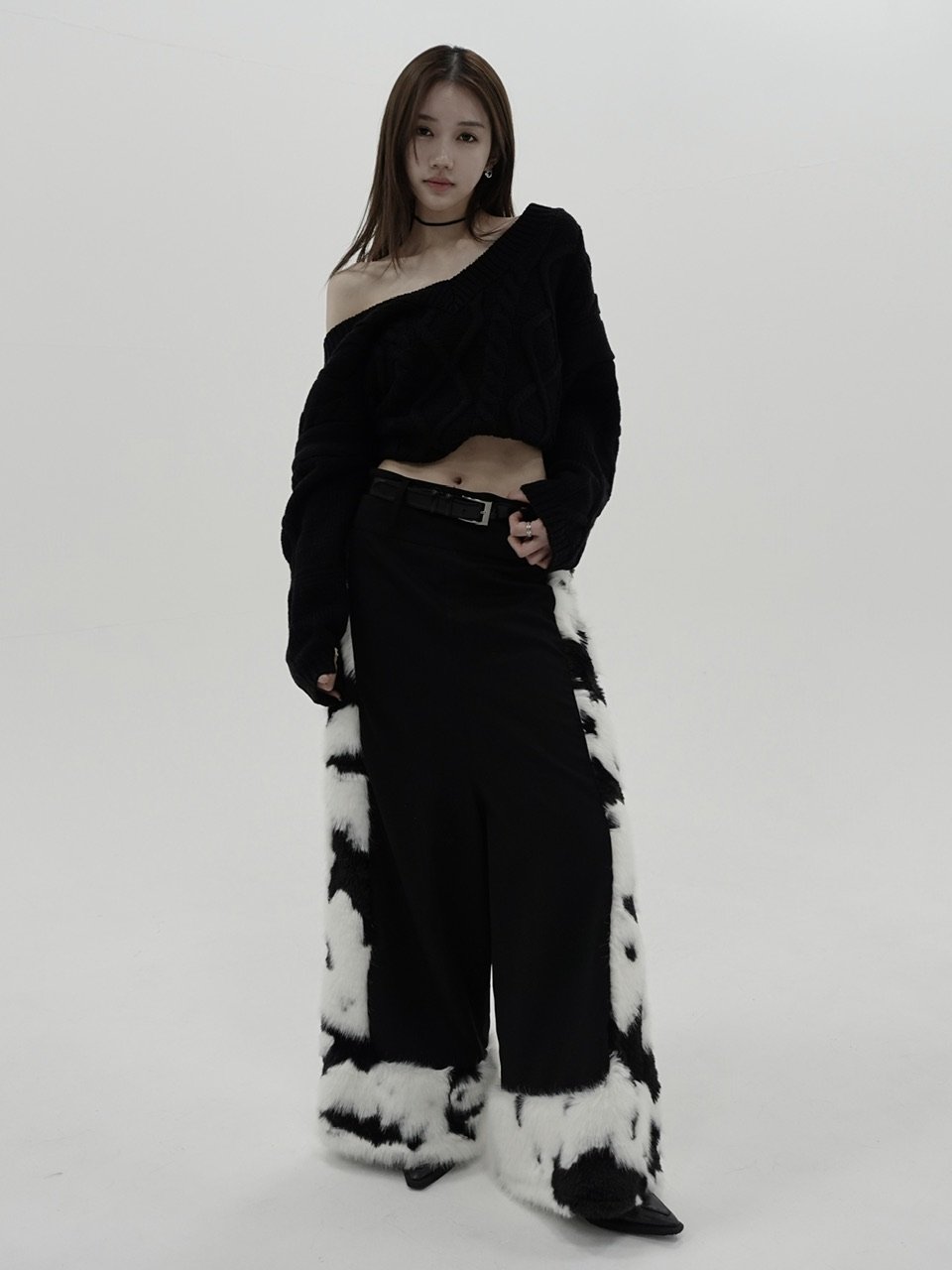fur loose pants | KISS THE CLUB