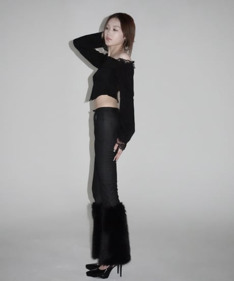 stretch flare fur pants