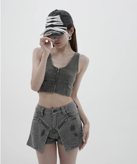 zip pocket denim pants