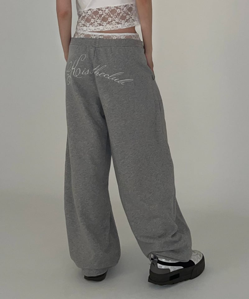 再入荷】lace sweat pants | KISS THE CLUB