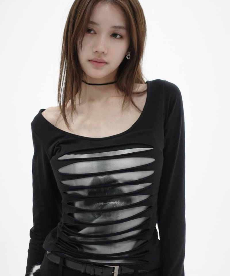 KISS THE CLUB シャツ cracked kiss tee | KISS THE CLUB